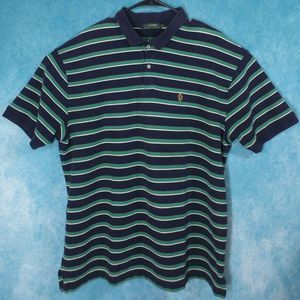LAUREN Ralph Lauren Polo Shirt, Blue/Green/White, Men's, Size XXL (2XL)